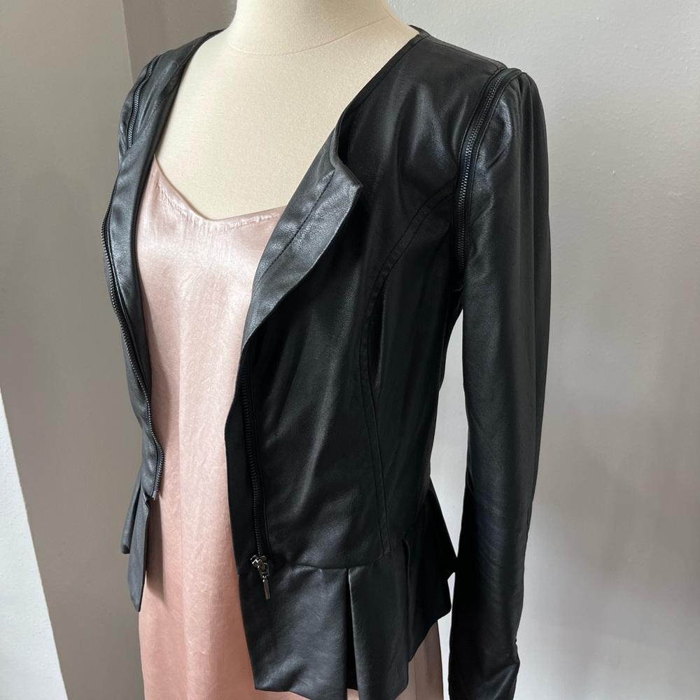 Faux Leather Chelsea and Violet Jacket